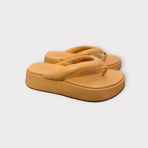 ASOS Pastel orange, platform flip flops